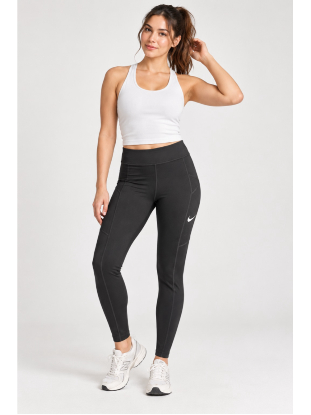 Nike Women’s Black High-Rise Full-Length Athletic Leggings – Size Large